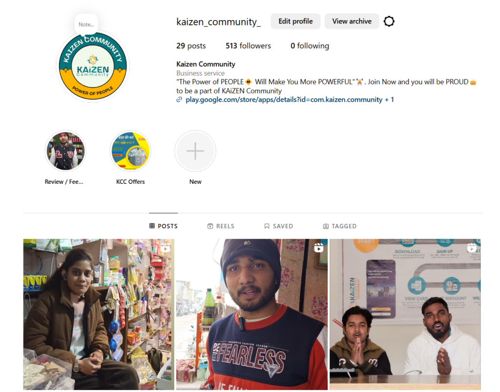 Kaizen Community Instagram 